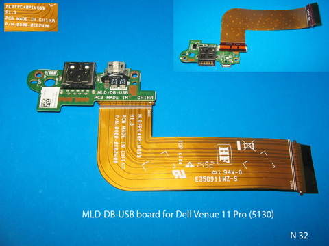 Плата MLD-DB-USB с разъемом micro USB и USB  для Dell Venue 11 Pro (5130)  № 32   УВЕЛИЧИТЬ